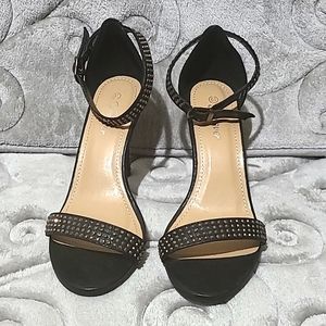 Black Rhinestone Heels
